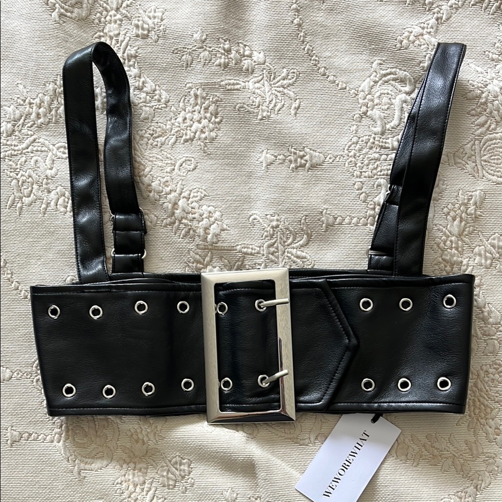 NWT WeWoreWhat Buckle Bandeau Top